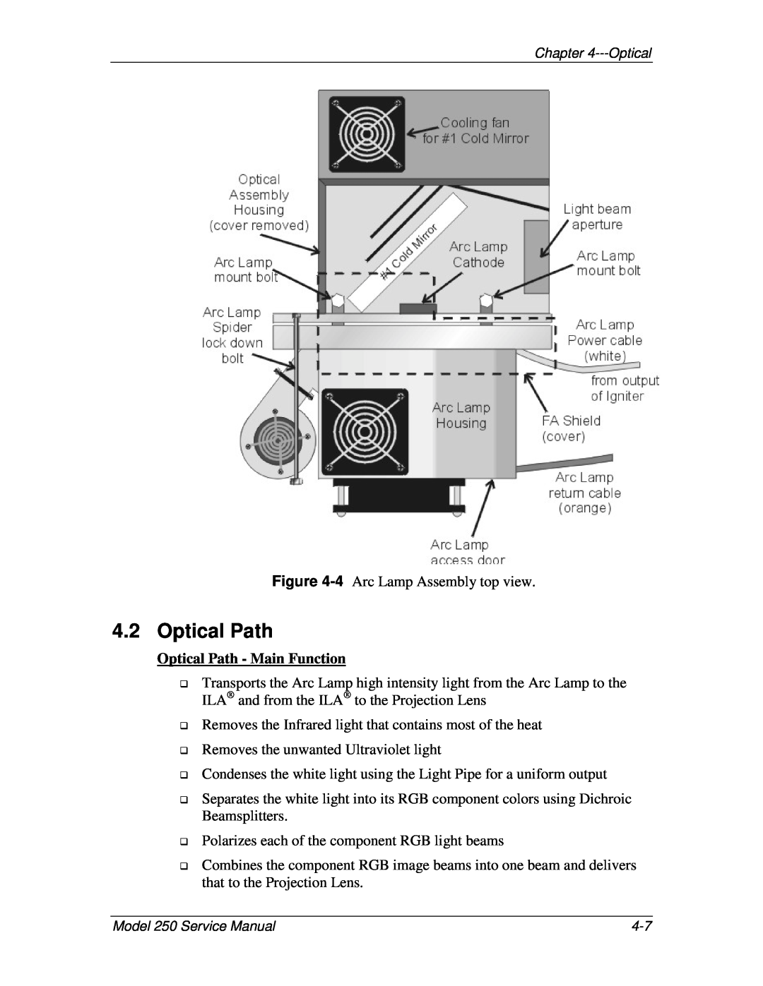JVC 250 service manual Optical Path - Main Function 