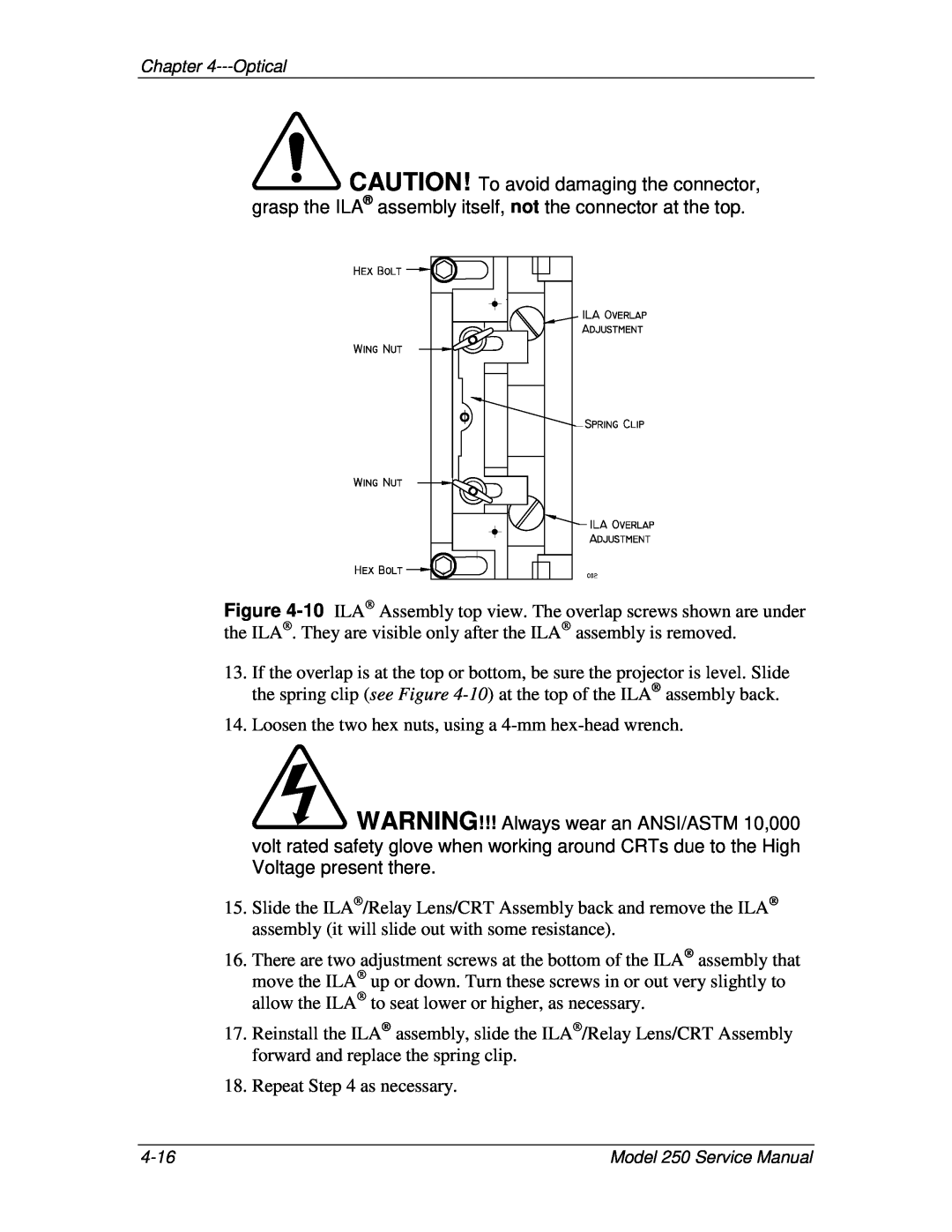 JVC 250 service manual Loosen the two hex nuts, using a 4-mm hex-head wrench 