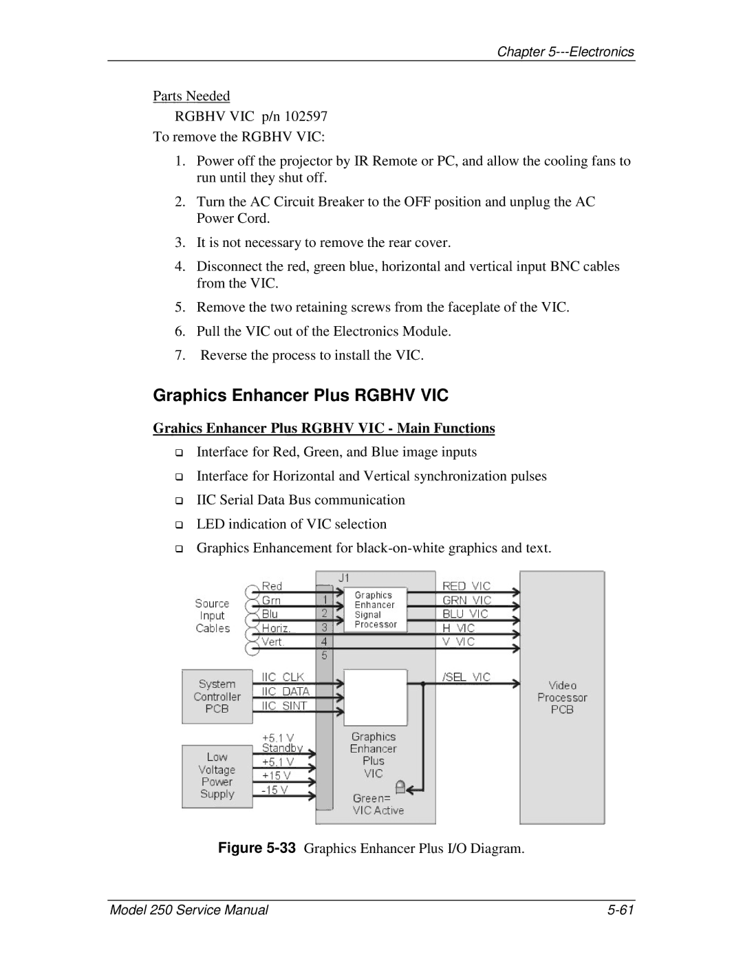 JVC 250 service manual Graphics Enhancer Plus Rgbhv VIC, Grahics Enhancer Plus Rgbhv VIC Main Functions 