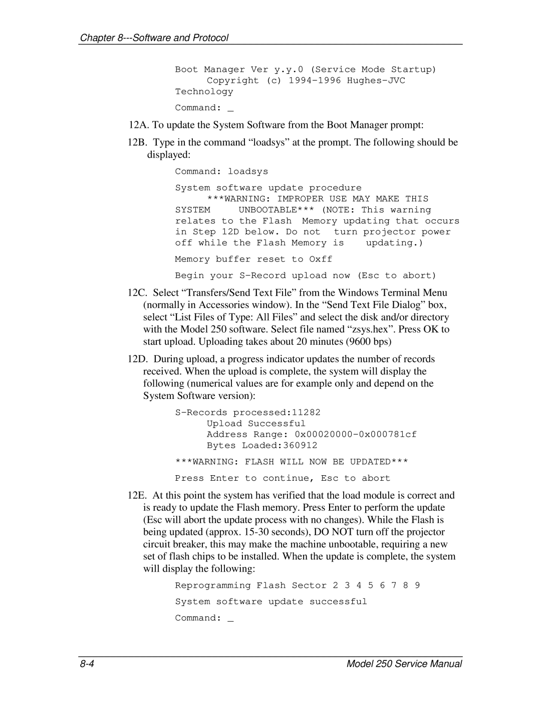 JVC 250 service manual Updating 