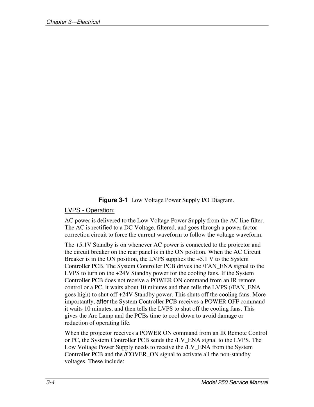 JVC 250 service manual 1Low Voltage Power Supply I/O Diagram, Lvps Operation 