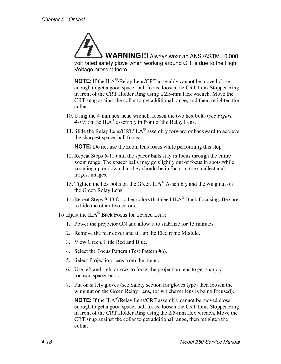 JVC 250 service manual Optical 