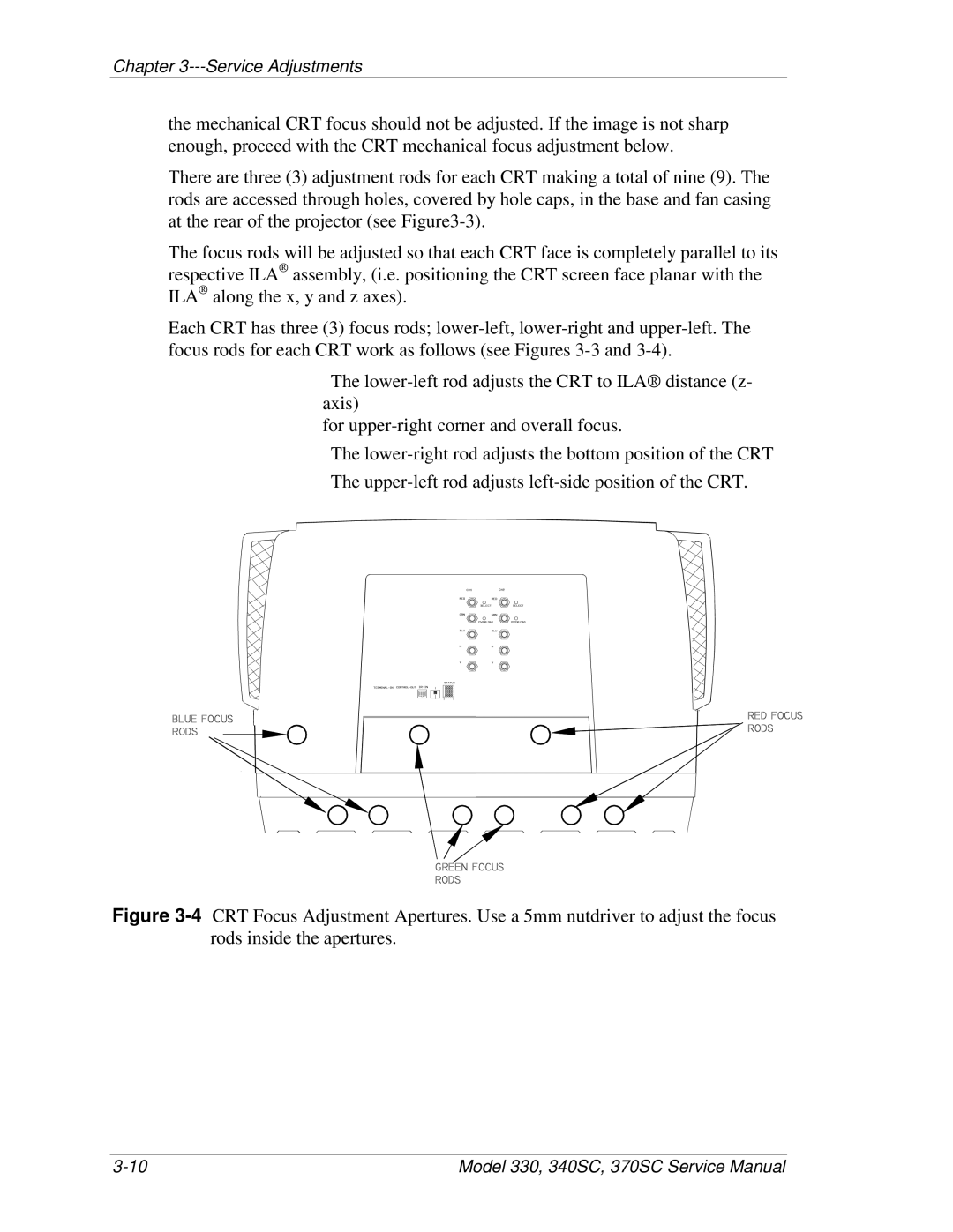 JVC 370 SC, 330, 340 SC service manual Service Adjustments 