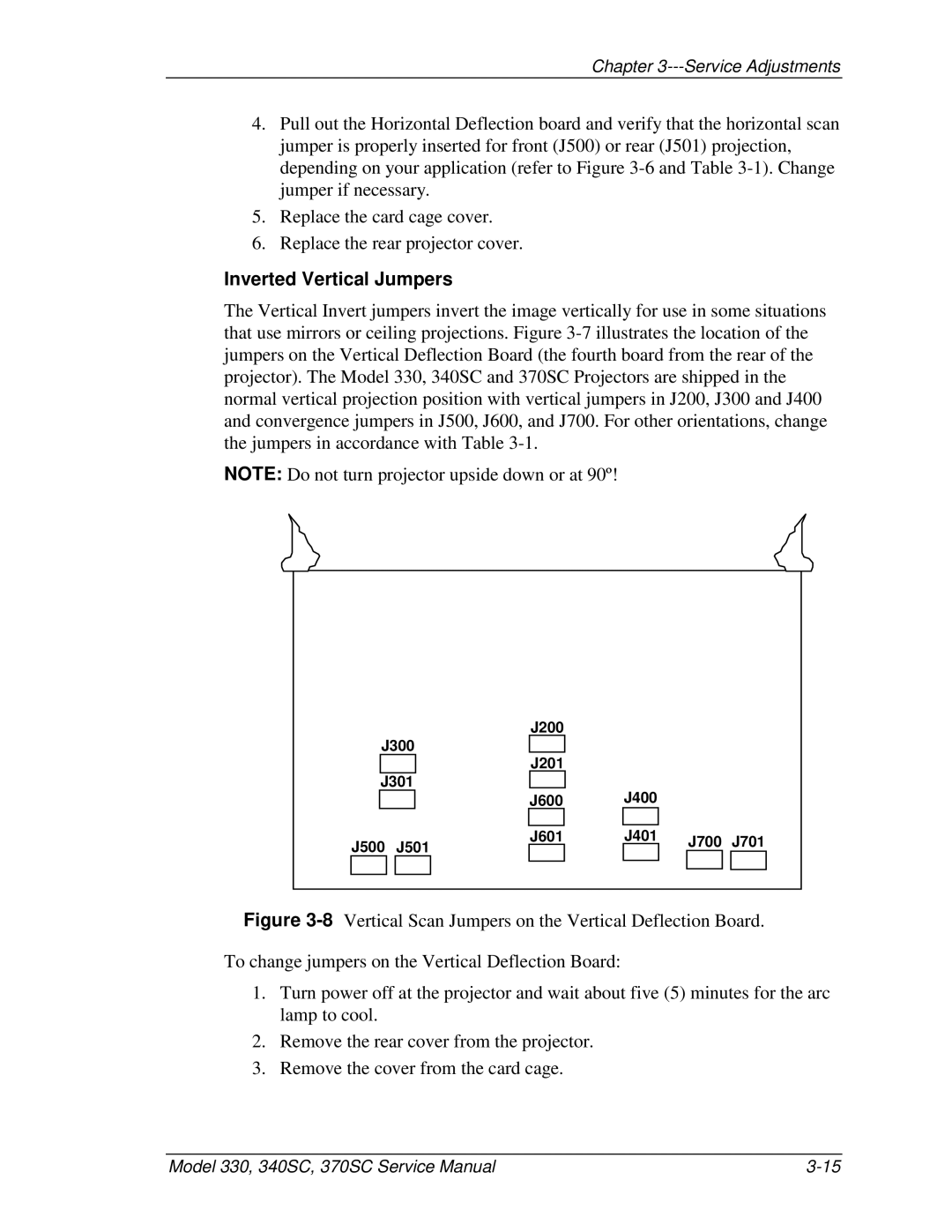 JVC 330, 370 SC, 340 SC service manual Inverted Vertical Jumpers 