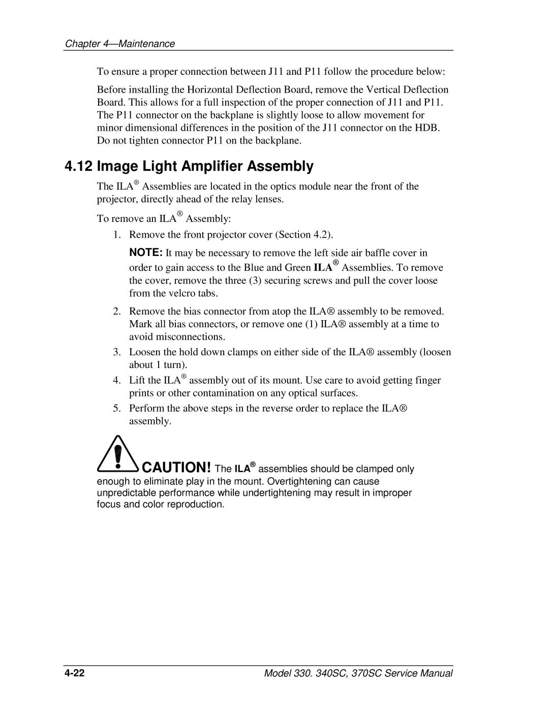 JVC 330, 370 SC, 340 SC service manual Image Light Amplifier Assembly 