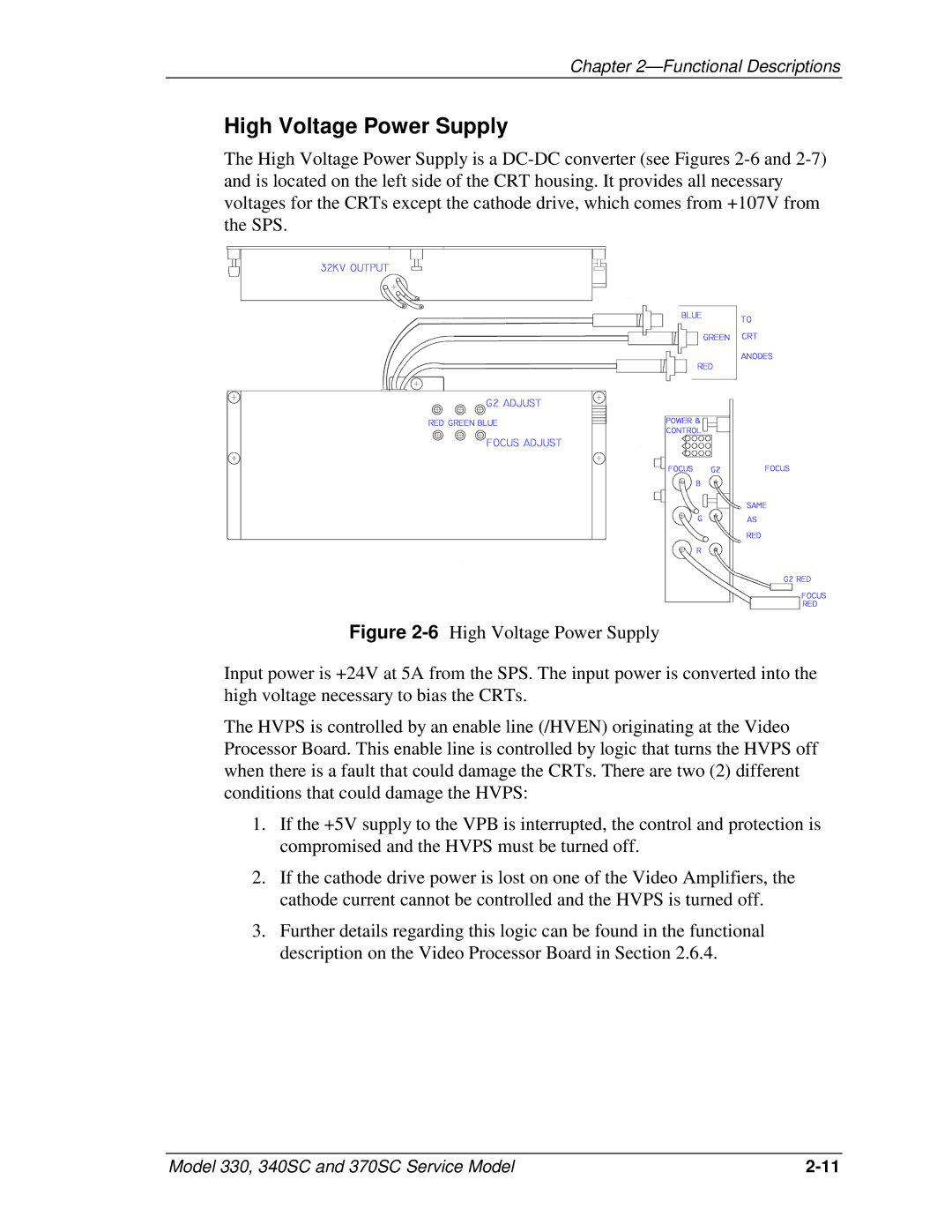 JVC 340 SC, 330, 370 SC service manual High Voltage Power Supply 