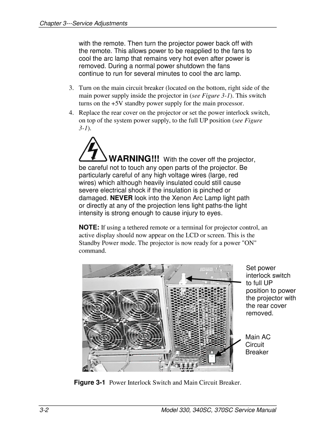 JVC 340 SC, 330, 370 SC service manual 1Power Interlock Switch and Main Circuit Breaker 