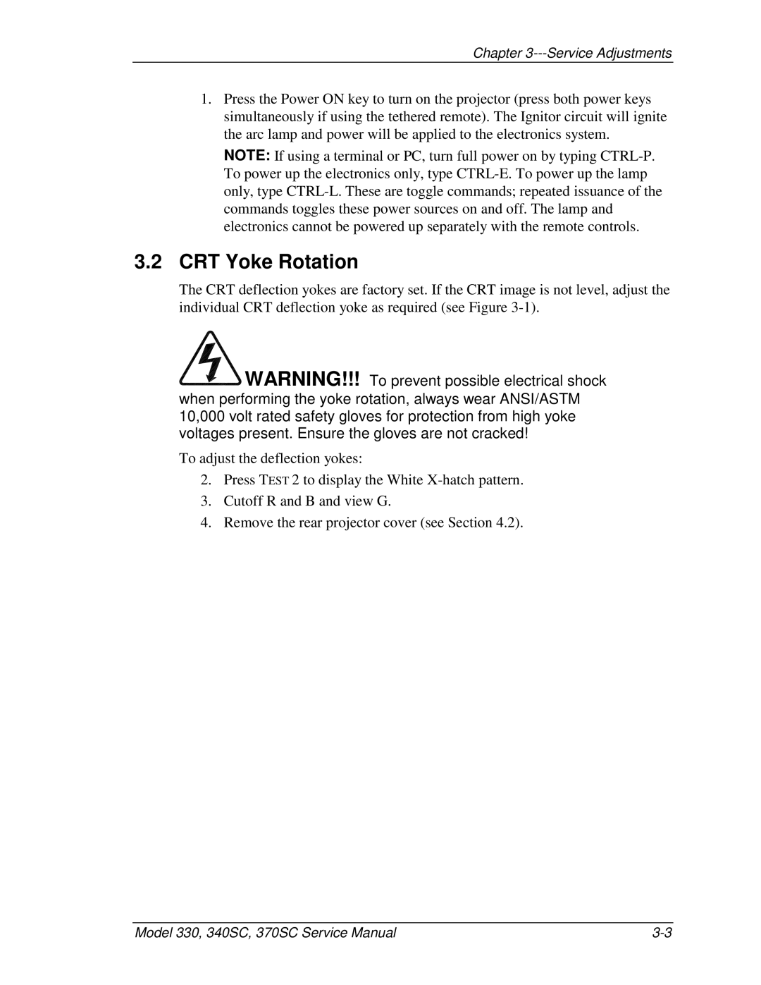 JVC 330, 370 SC, 340 SC service manual CRT Yoke Rotation 