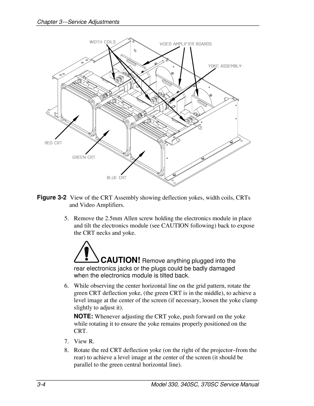 JVC 370 SC, 330, 340 SC service manual Service Adjustments 