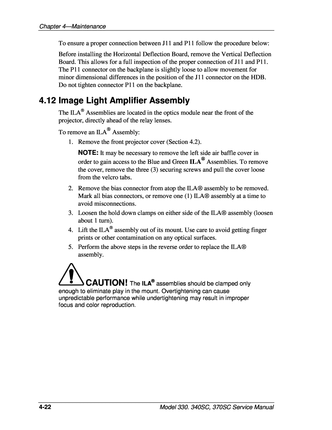 JVC 330, 370 SC, 340 SC service manual Image Light Amplifier Assembly 