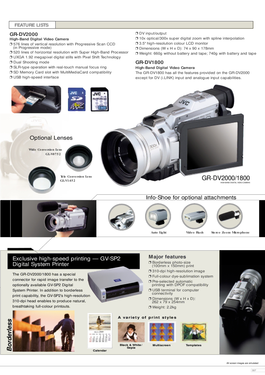 JVC 42PFL8803D manual Optional Lenses, Info-Shoe for optional attachments 