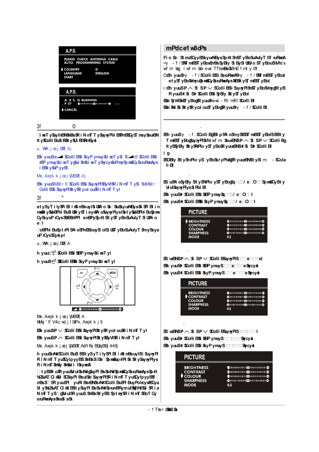 JVC 50050690 manual Menu System, Operating with the onset buttons, Operating with Remote Control, Picture Menu 