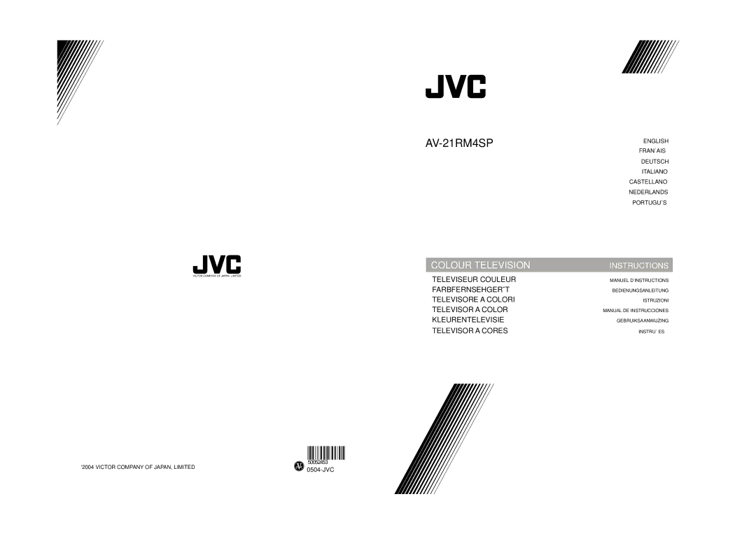 JVC 50052496 manual AV-21RM4SPENGLISH 