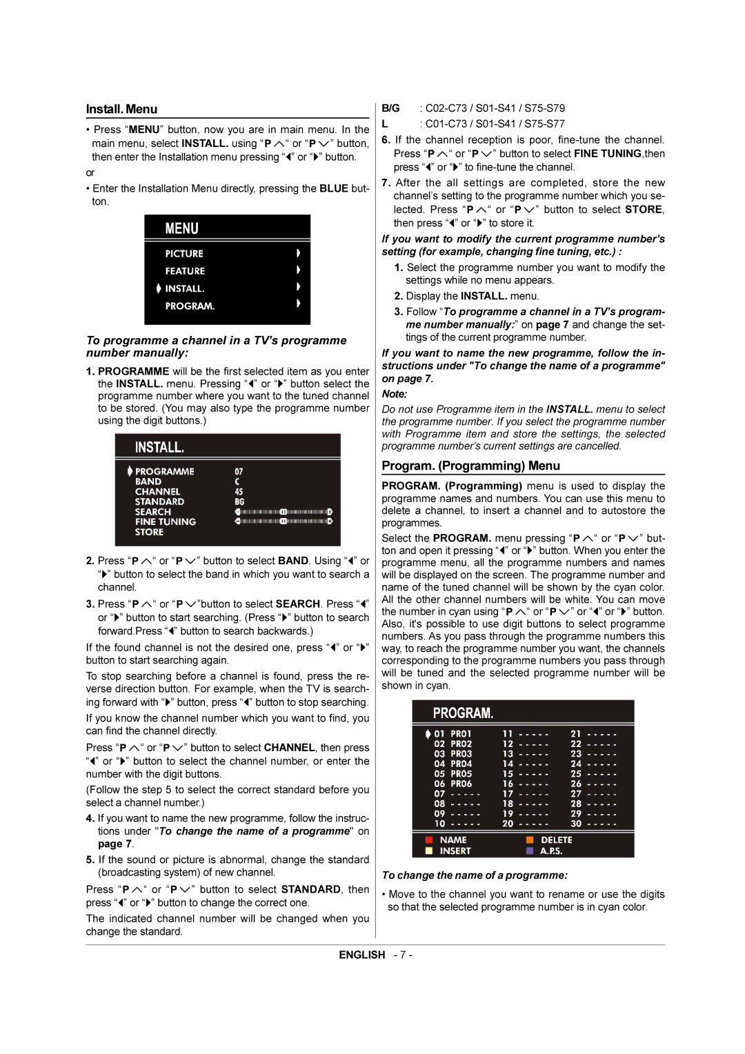 JVC 50052496 manual Install. Menu 