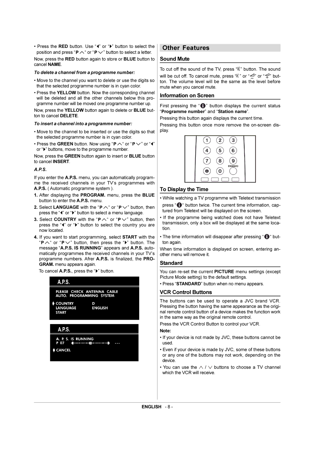 JVC 50052496 manual Other Features 