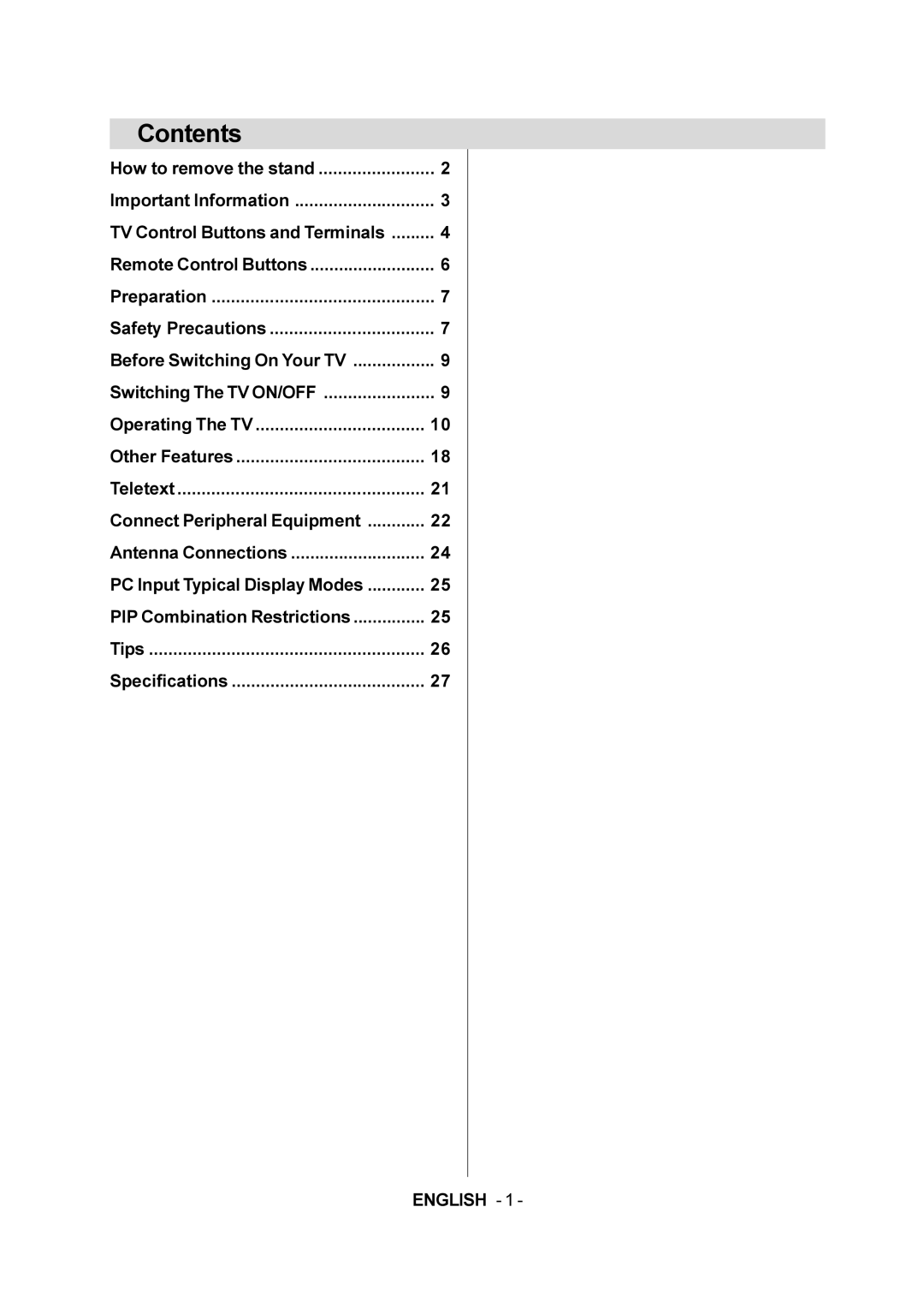 JVC 50059704 manual Contents 