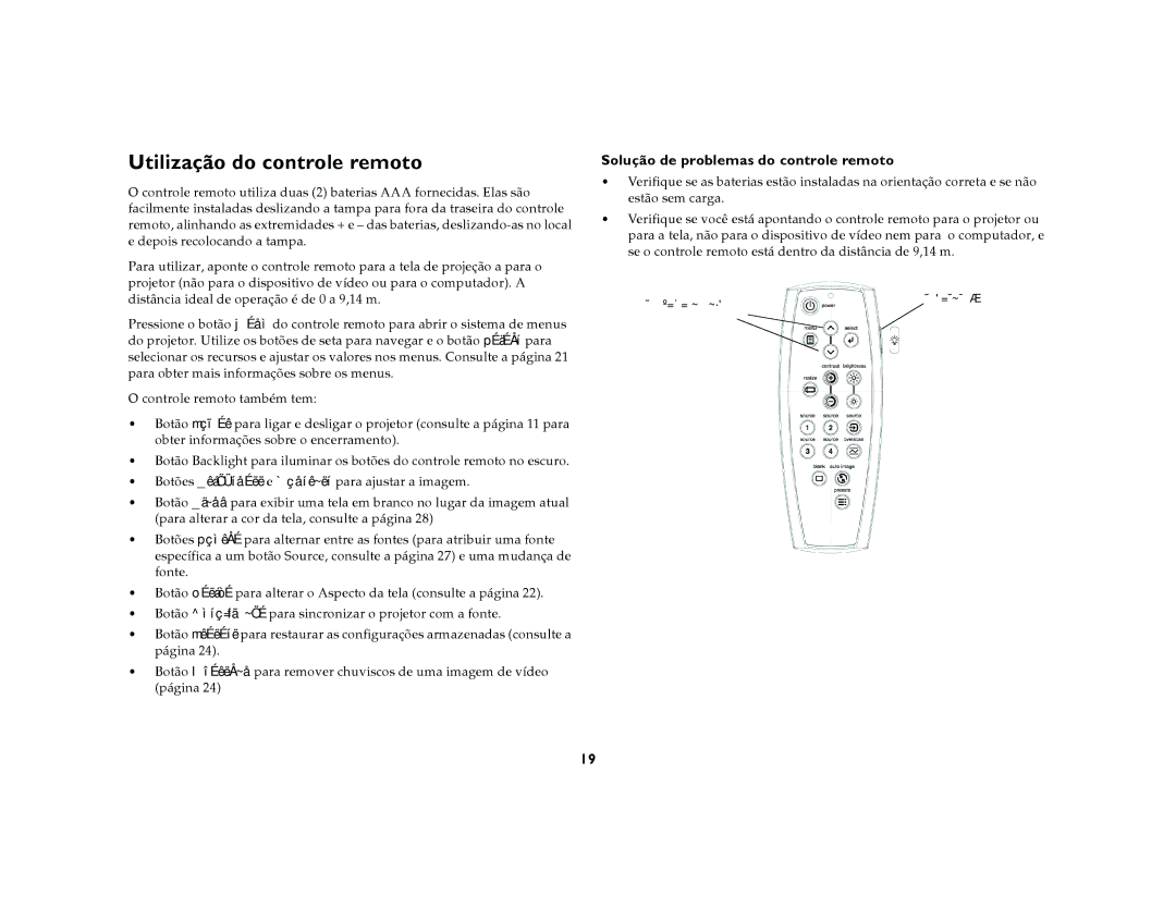 JVC 5700 manual Ríáäáò~´ç=Çç=ÅçåíêçäÉ=êÉãçíç, Pçäì´ç=ÇÉ=éêçÄäÉã~ë=Çç=ÅçåíêçäÉ=êÉãçíç 