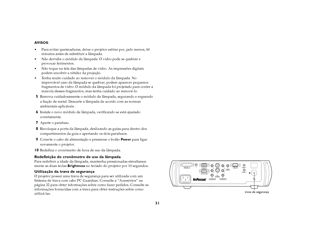 JVC 5700 manual OÉÇÉÑáåá´ç=Çç=Åêçå∑ãÉíêç=ÇÉ=ìëç=Ç~=äßãé~Ç~, Ríáäáò~´ç=Ç~=íê~î~=ÇÉ=ëÉÖìê~å´~=, SfplpW=, Íê~î~=ÇÉ=ëÉÖìê~å´~= 