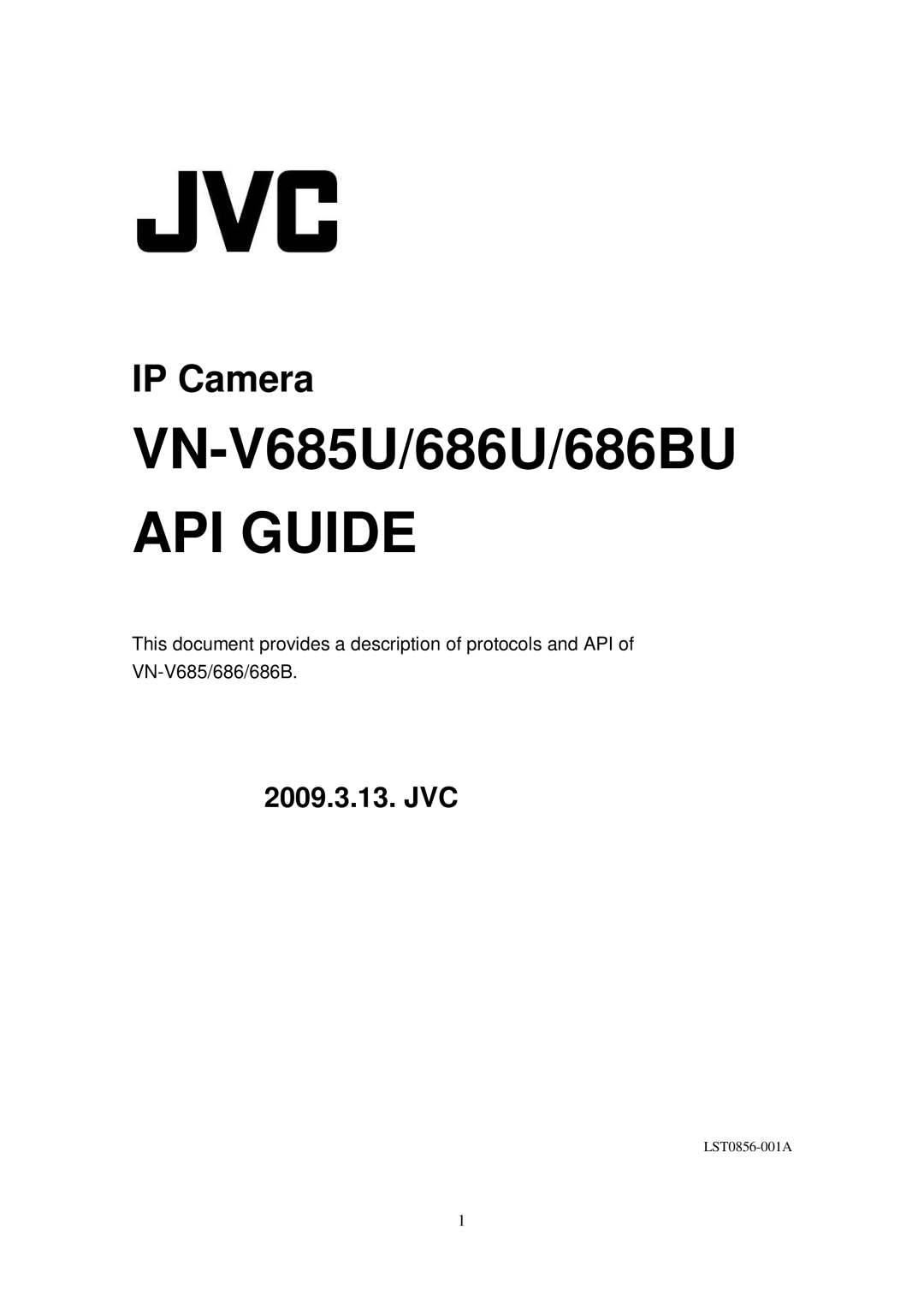 JVC 686BU, 686U, VN-V685U manual API Guide 