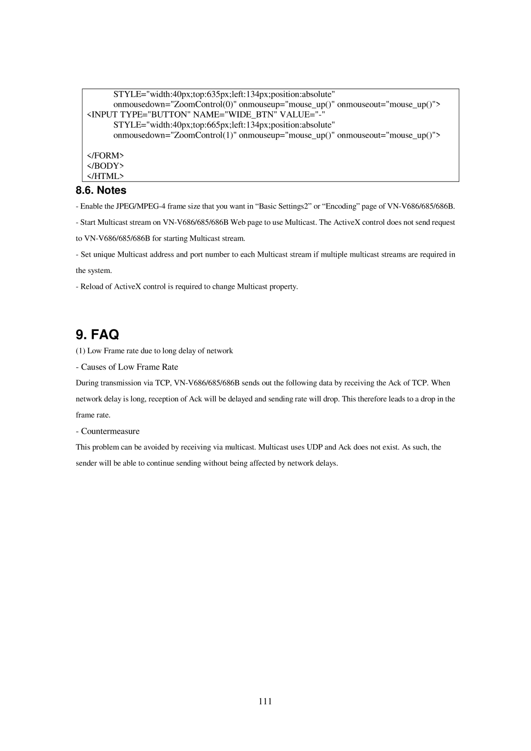 JVC 686U, 686BU, VN-V685U manual 111, Form Body Html 