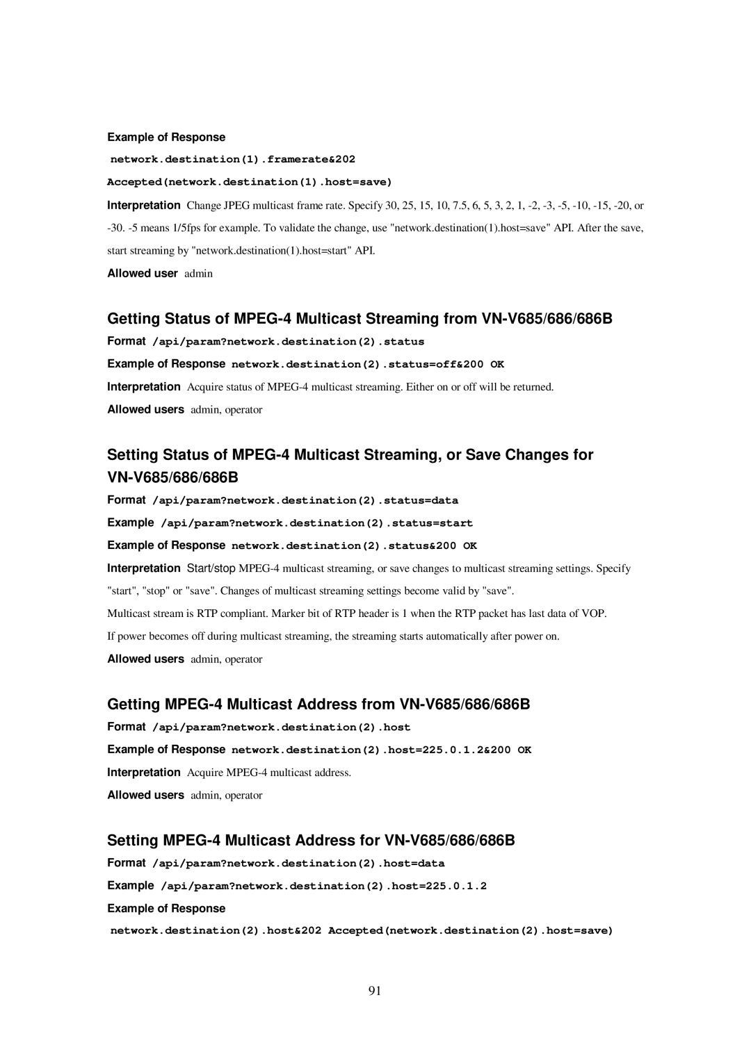 JVC 686BU Getting MPEG-4 Multicast Address from VN-V685/686/686B, Setting MPEG-4 Multicast Address for VN-V685/686/686B 