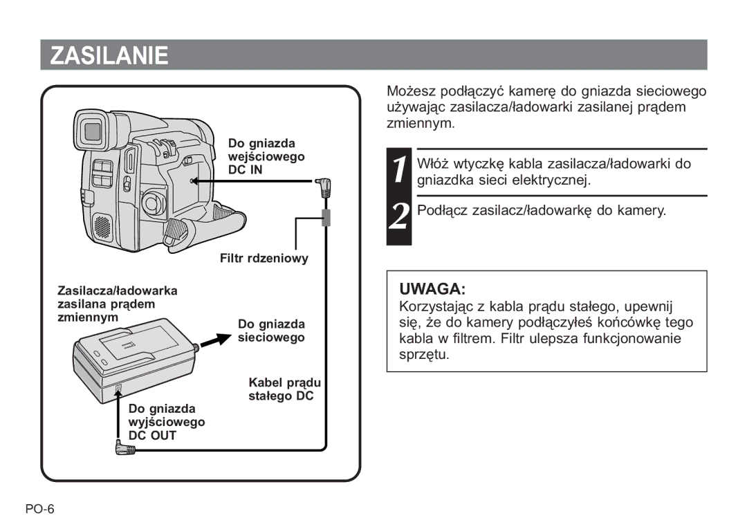 JVC AA-V20EG/EK manual Zasilanie 