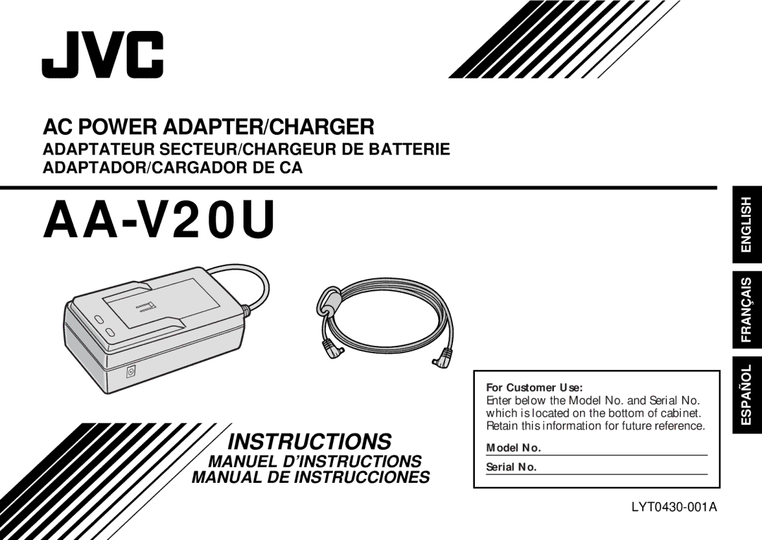 JVC AA V20U manual AA-V20U 