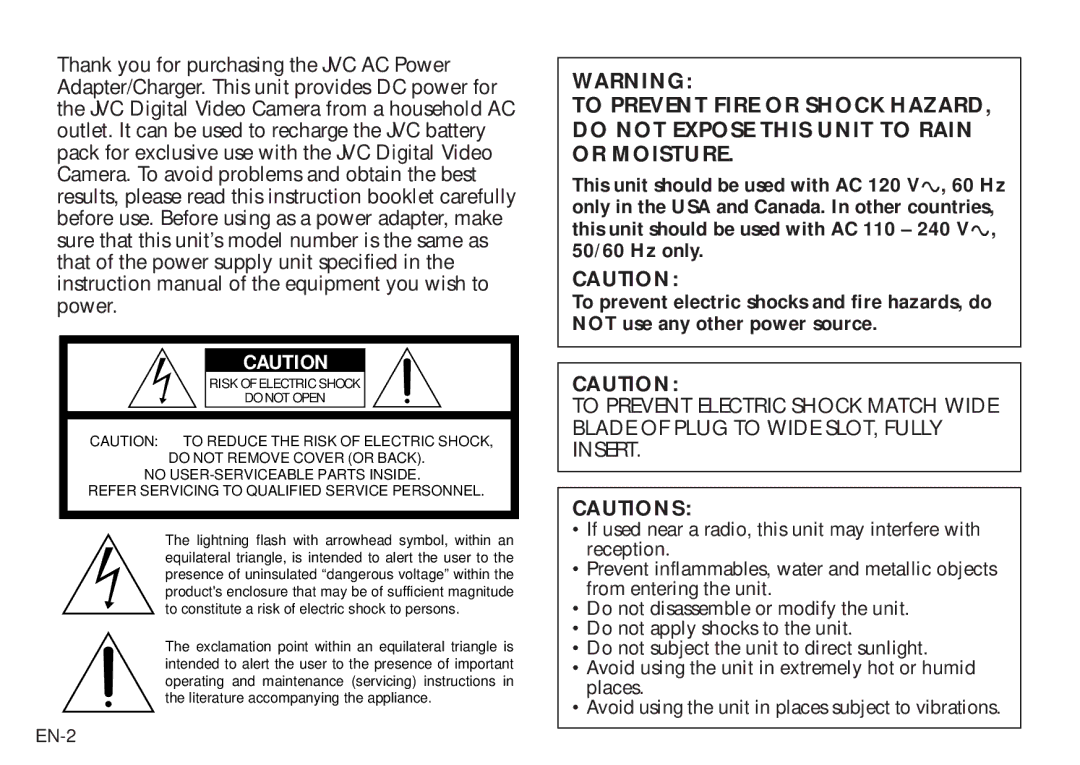 JVC AA V20U manual EN-2 