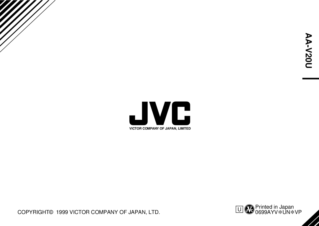 JVC AA V20U manual AA-V20U 