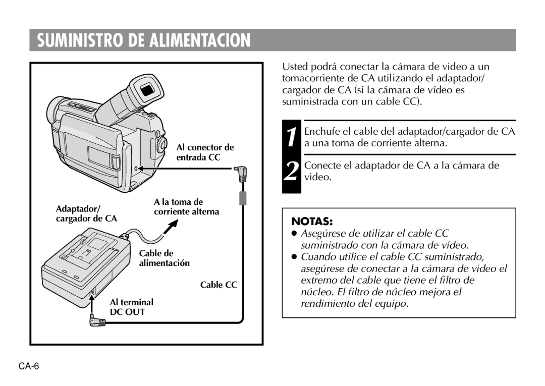 JVC AA-V40EK, AA-V40EG manual Suministro DE Alimentacion, Notas 