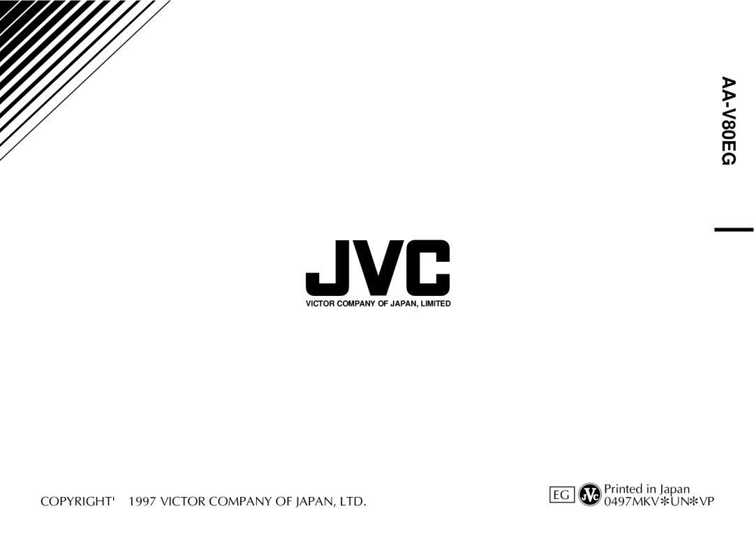 JVC AA-V80EG manual 