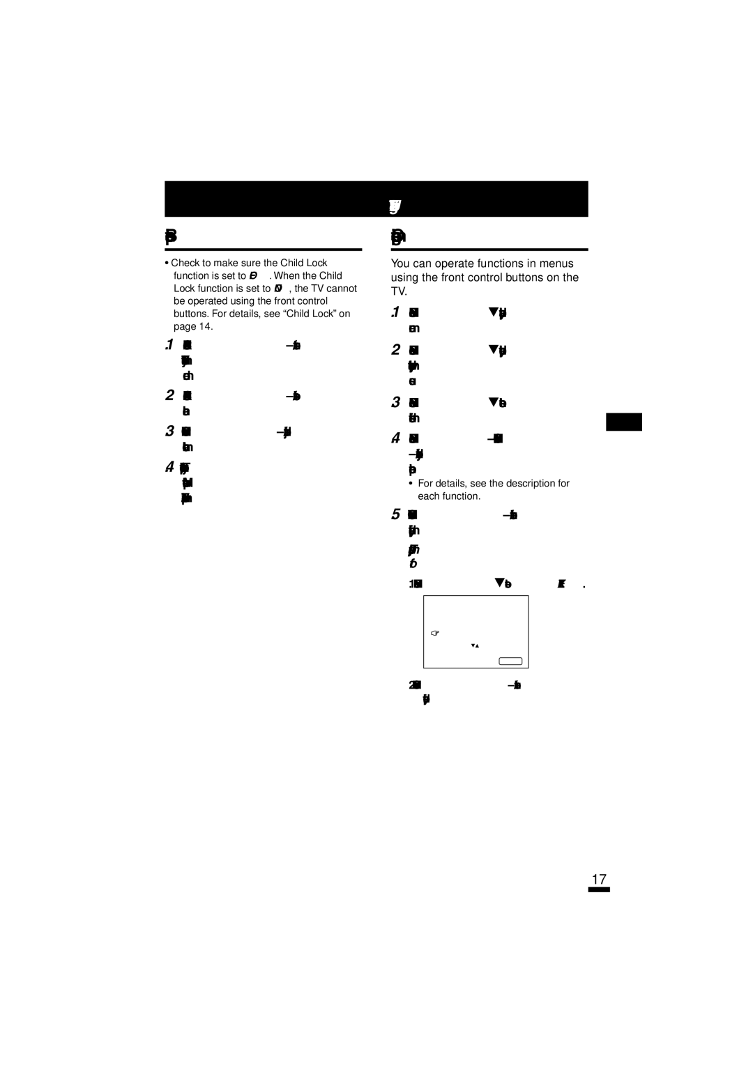 JVC AV-14A10,AV-14F10, AV-20N10, AV-21A10, AV-21D10, AV-21F10 specifications Basic operation, Operating menus 