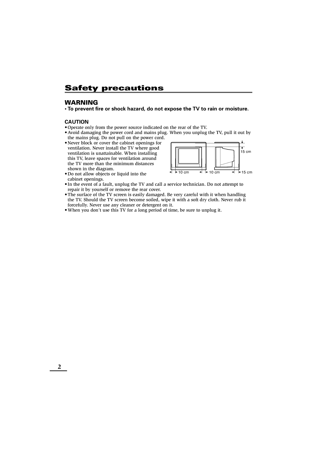 JVC AV-14F43, AV-20N43, AV-21D43 specifications Safety precautions 