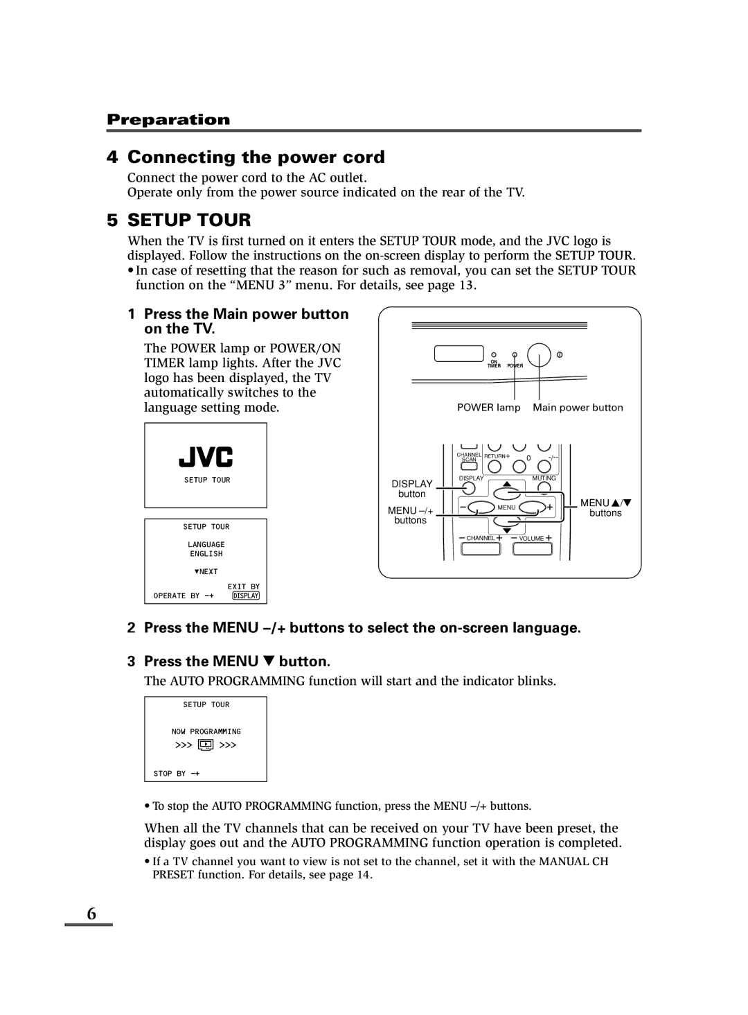 JVC AV-14FMT3, AV-21DMT3, AV-21LMT3 specifications Menu 