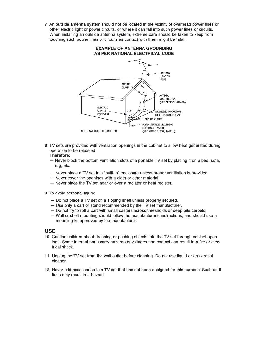 JVC AV-20320, AV-20321, C-20310, C-13310, C-13311, AV 20321, AV 20320 manual Use, Therefore 