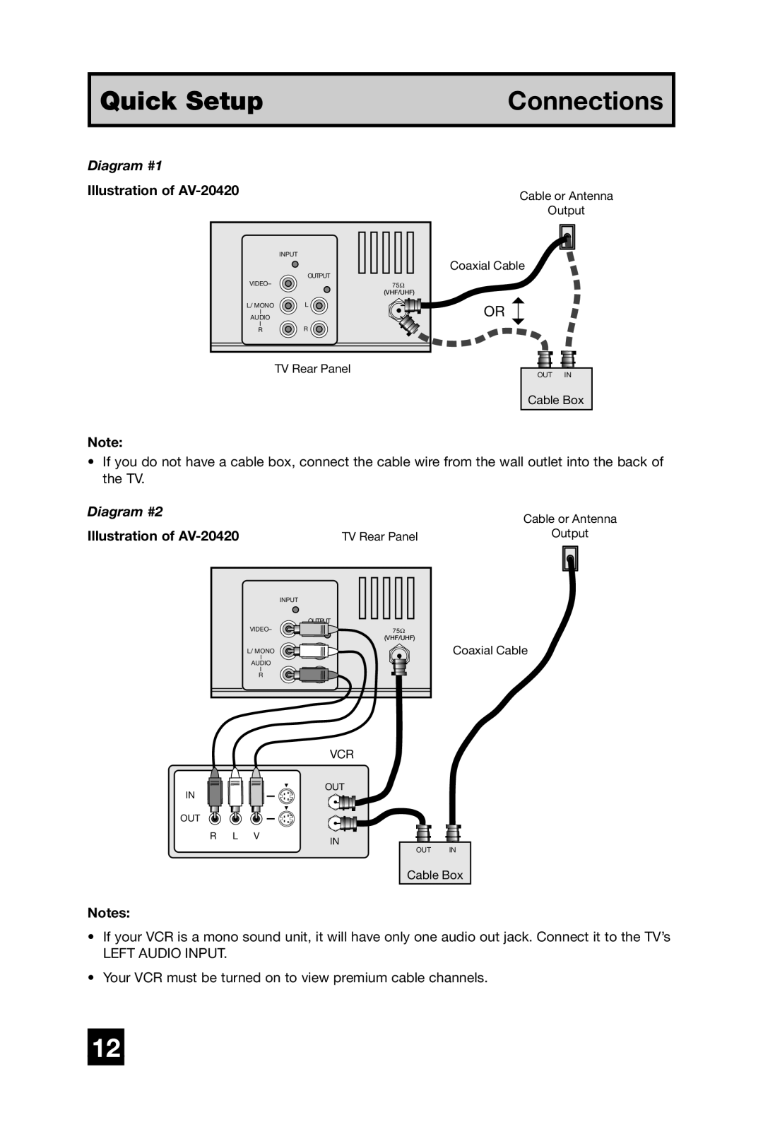 JVC AV-20420, AV-20421, AV 20420 manual Diagram #1, Illustration of AV-20420 