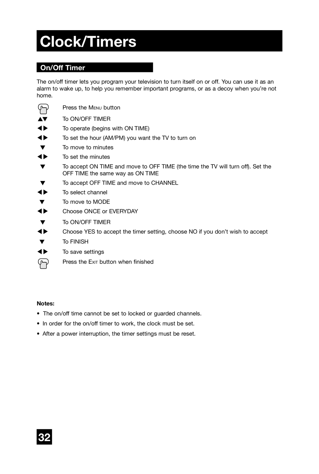 JVC AV-20420, AV-20421, AV 20420 manual On/Off Timer 