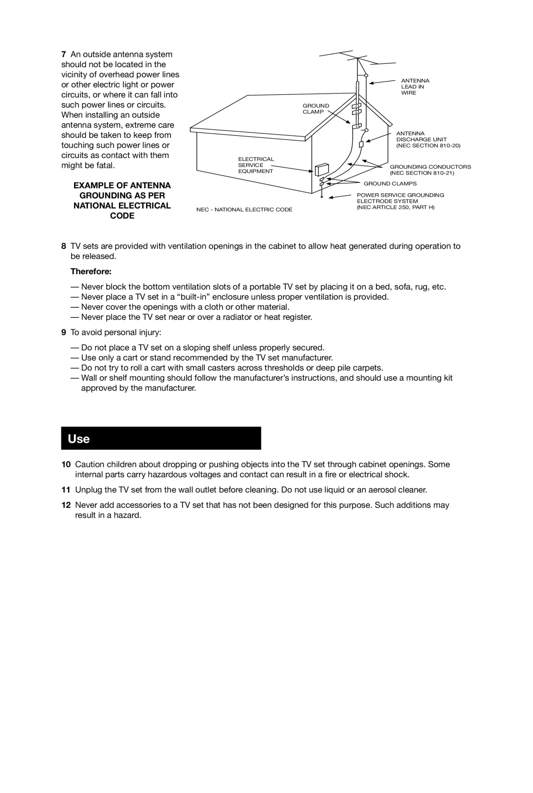 JVC AV-20420, AV-20421, AV 20420 manual Use, Therefore 