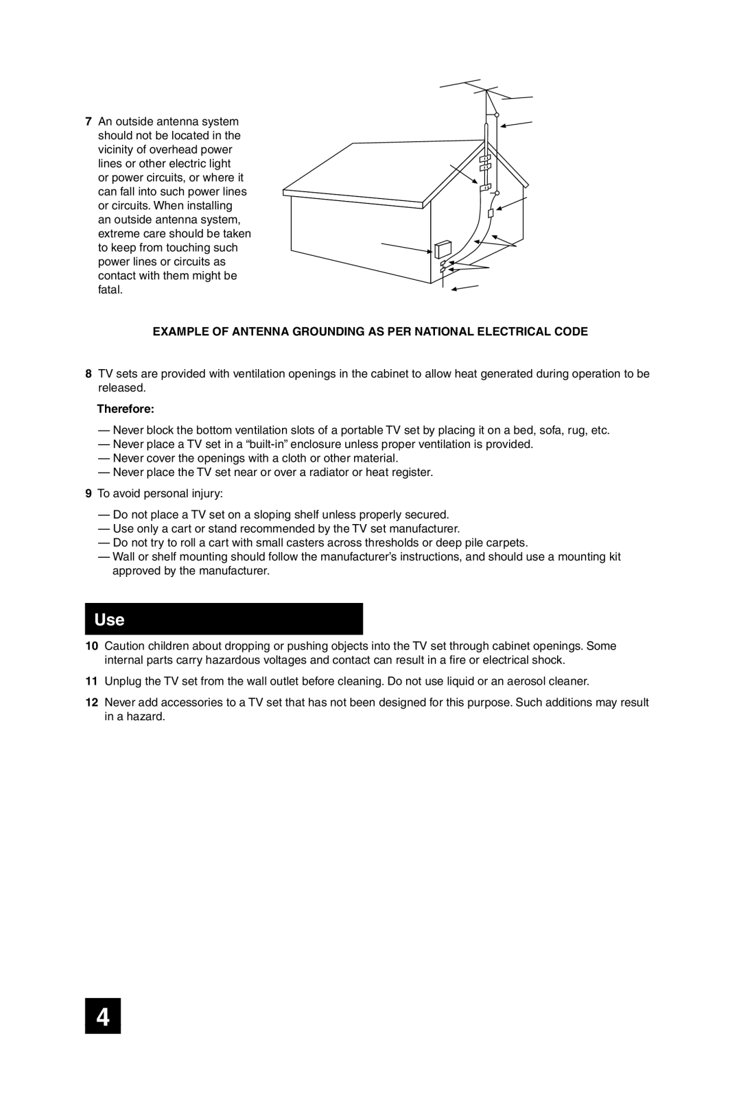 JVC AV-20F475 manual Use, Therefore 