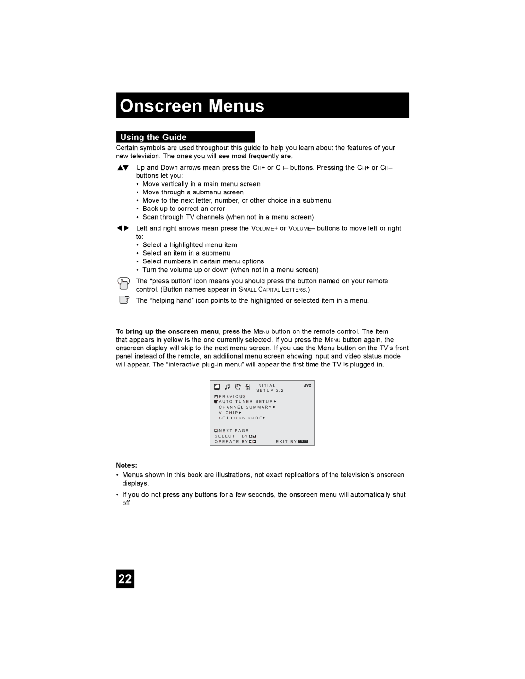 JVC AV 20F476, AV 32F476, AV-20F476, AV-27F476, AV-32F476 manual Onscreen Menus, Using the Guide 