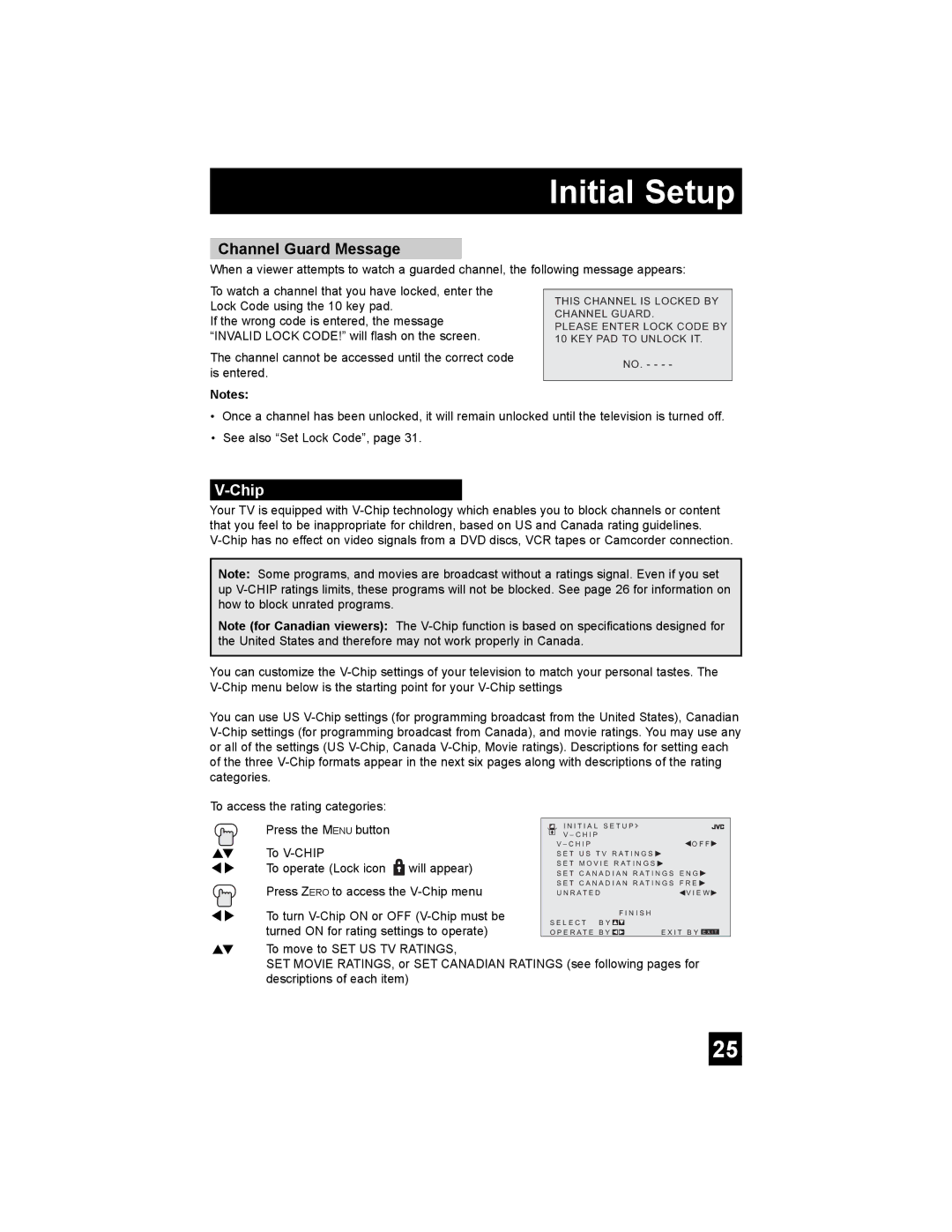 JVC AV 20FA44 manual Channel Guard Message, Chip 