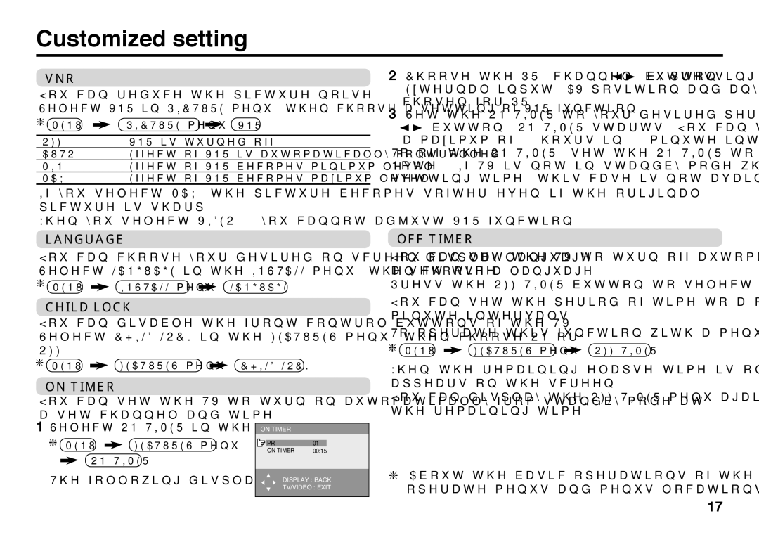 JVC GGT0116-002A-H, AV-21BX16S, AV-21BX26, AV-29BX26, AV-29BX16B, AV-29SS29 specifications Customized setting 