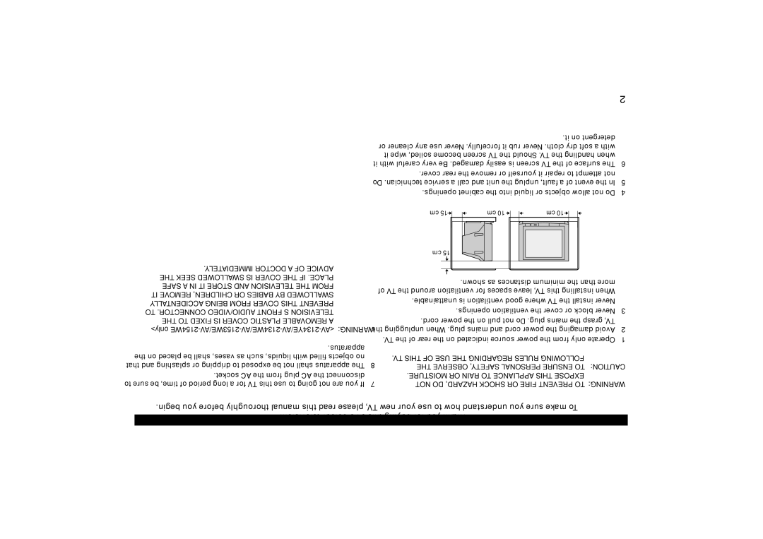 JVC AV-29VS14, AV-21CS14, AV-21VS14, AV-25VS14, GGT0039-001B-H specifications 15 cm 