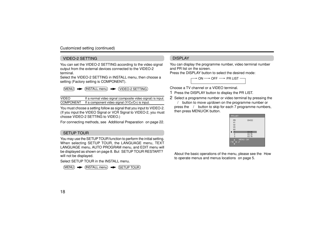 JVC AV-21MS15, AV-29MS15 specifications VIDEO-2 Setting 