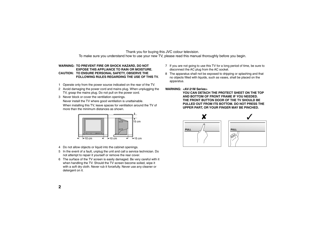 JVC AV-21MS30 specifications 15 cm 