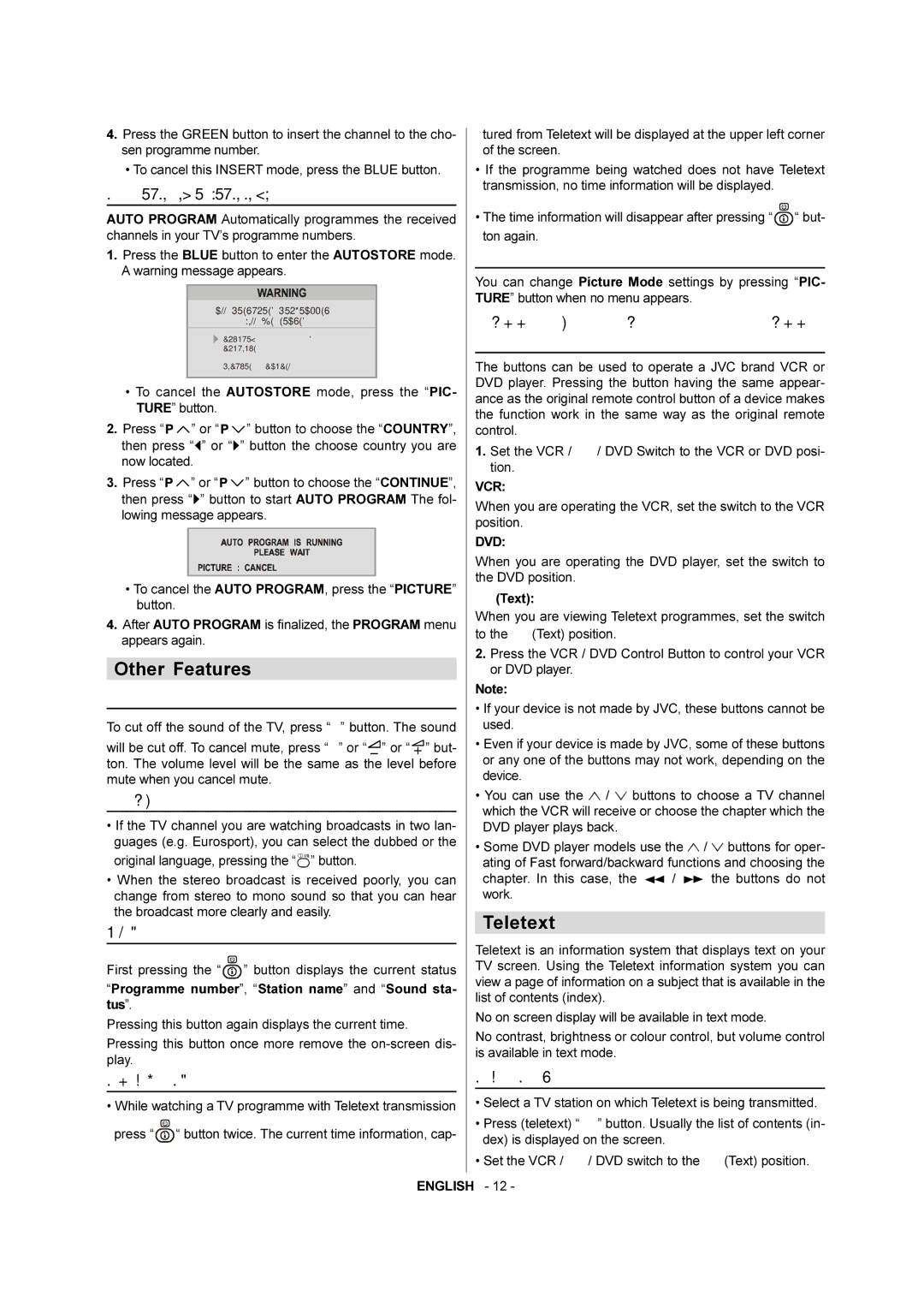 JVC AV-21QT4SJ manual Other Features, Teletext 