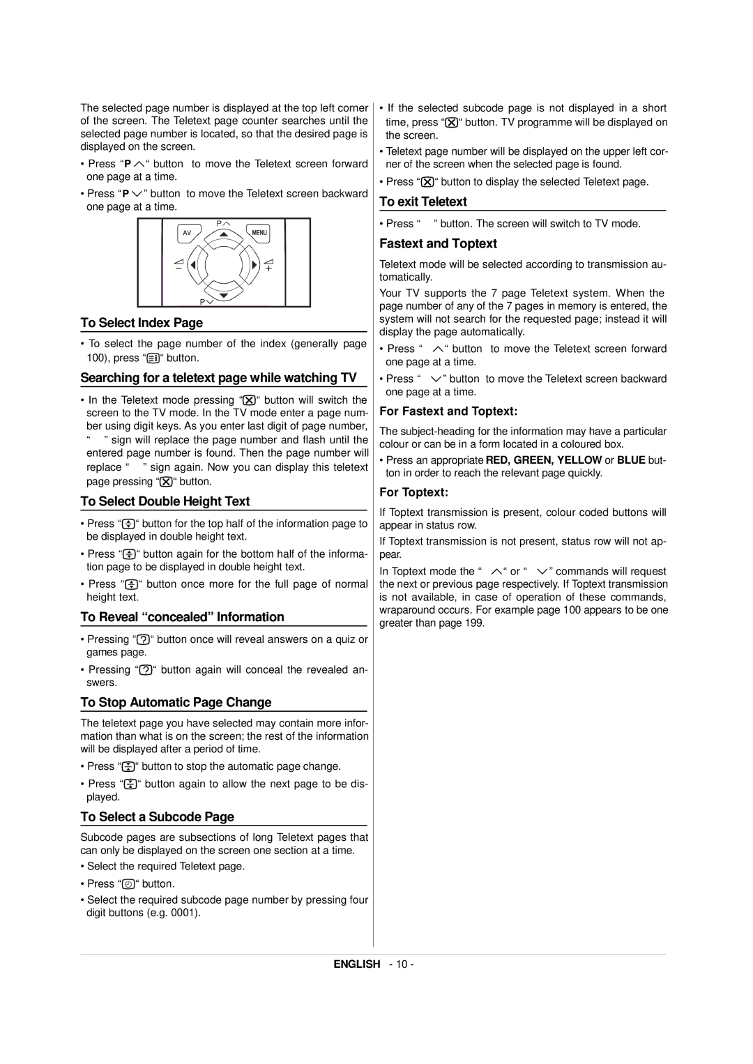 JVC AV-21RT4BE, AV-21RT4SE manual To Select Index, To Select Double Height Text, To Reveal concealed Information 