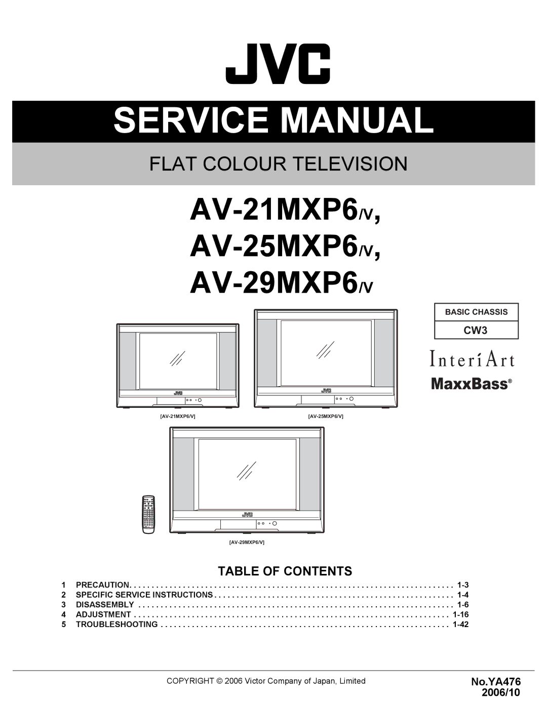 JVC AV-21MXP6/V, AV-25MXP6/V service manual AV-29MXP6/V 