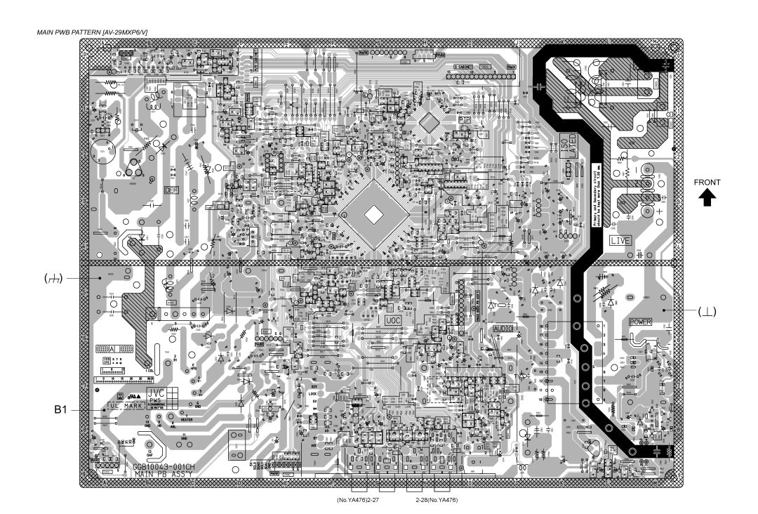 JVC AV-25MXP6/V, AV-21MXP6/V service manual Main PWB Pattern AV-29MXP6/V, No.YA4762-272-28No.YA476 