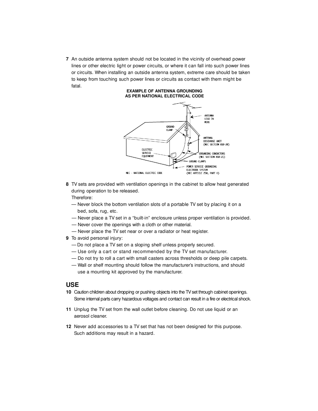 JVC AV-27260, AV-36230, AV-32260, AV-32230 manual Use 